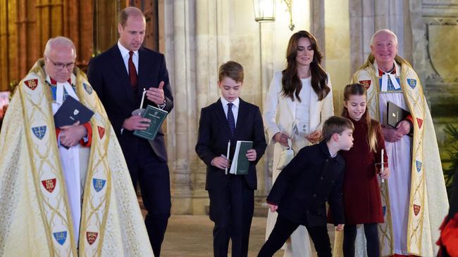 But the young Prince couldn’t resist a spot of mischief at the end. Picture: AFP