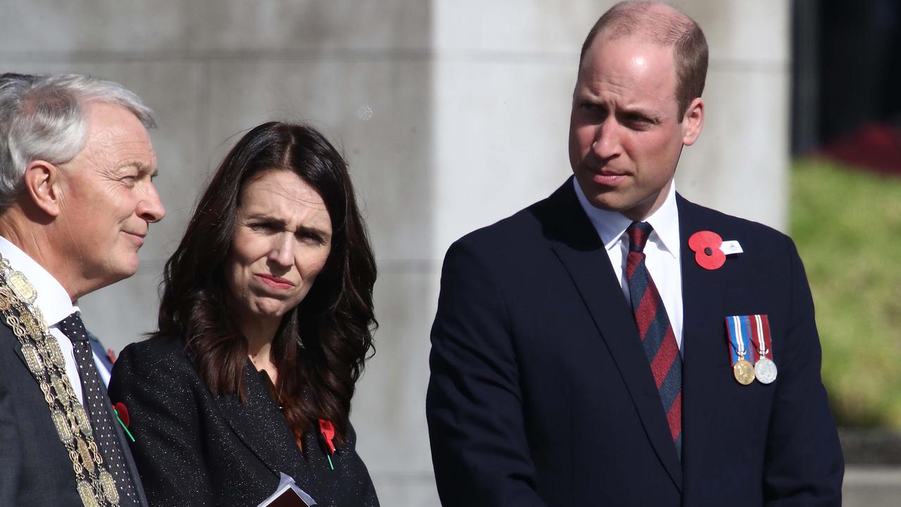 Prince William with Prime Minister Jacinda Ardern and Mayor Phil Goff at the Auckland War Memorial Museum. Picture: Getty