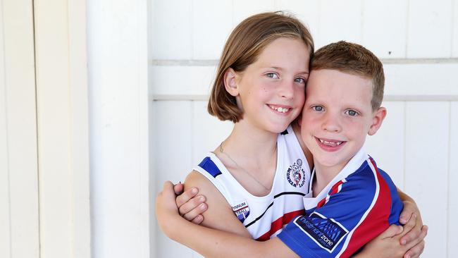 Lady Bugs netball player Blake Ryan and Wynnum rugby Bug player Latham Ryan. Picture: Elise Searson