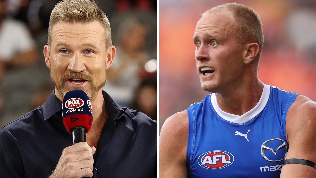 Nathan Buckley and Jaidyn Stephenson. Photo: Michael Klein.