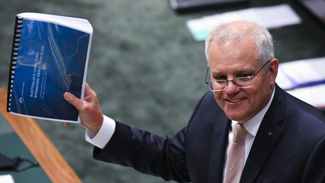 Scott Morrison says the climate-change blueprint will be backed by multi-billion-dollar investments in regional infrastructure, renewable-energy projects and low-emissions technologies. Picture: AAP