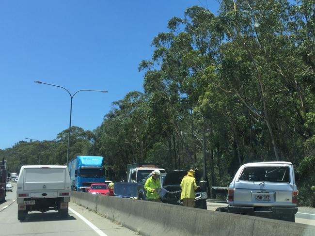 GCB M1 north bound is shut due to an accident near the Reedy Creek exit, Gold Coast. PHOTO: REGGIE VARGHESE