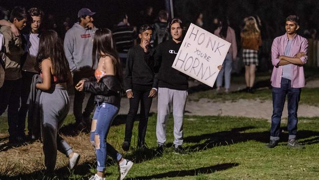 Teenagers have been congregating at the foreshore every night. Picture: Jason Edwards