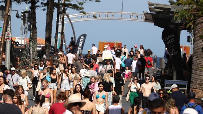 Schoolies at Surfers Paradise on The Gold Coast. Picture: Jason O'Brien