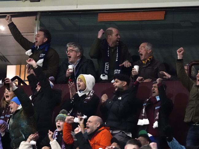 Prince William didn’t hold back at Villa Park. Picture: PA via AP