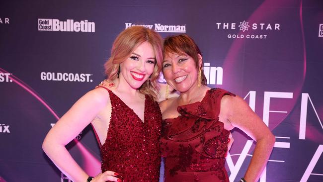 Shannen Simmons and Kerrie Simpson at Gold Coast Bulletin Women of the Year Awards Presented by Harvey Norman 2024. Picture, Portia Large.