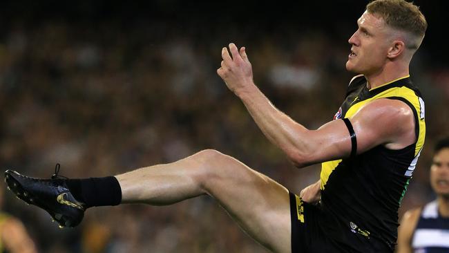 2019 AFL Second Preliminary Final - Richmond  Tigers V Geelong Cats at the MCG. Josh Caddy of the Tigers in action.  Picture: Mark Stewart