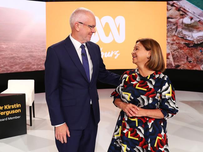 Mr Milne and Ms Guthrie at the ABC Annual Public meeting at Ultimo in Sydney in February. Picture: John Feder