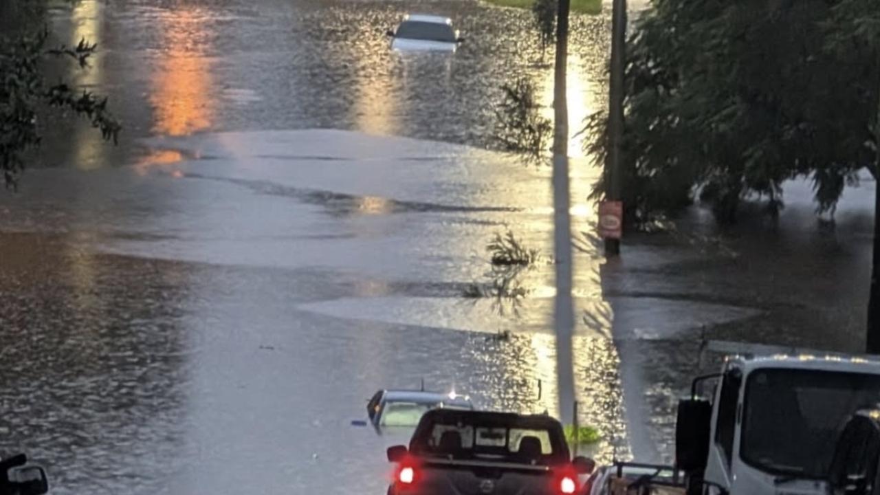 Cars under water, roads swamped as town hit by 325mm rain