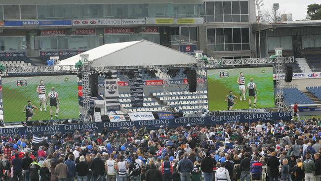 Cats Fans celebrate the win at Skilled stadium in 2007.