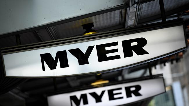 Myer stores will remain closed until May 11. Picture: AAP