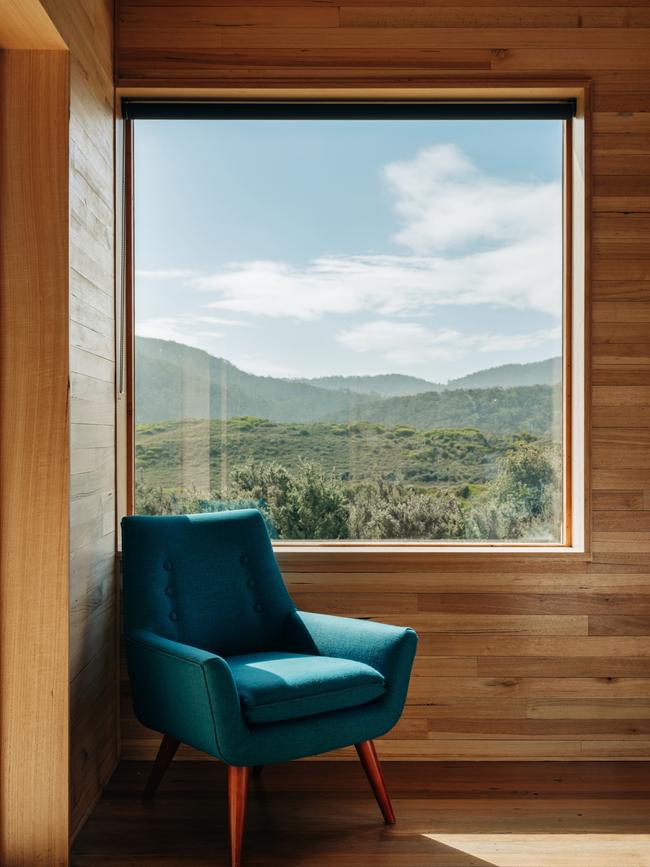 A sunny reading nook in Roaring Beach House. Picture: Adam Gibson.