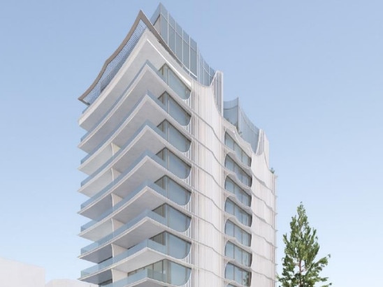 The new version of a 13-level tower planned for Palm Beach where developers are seeking a height lift.