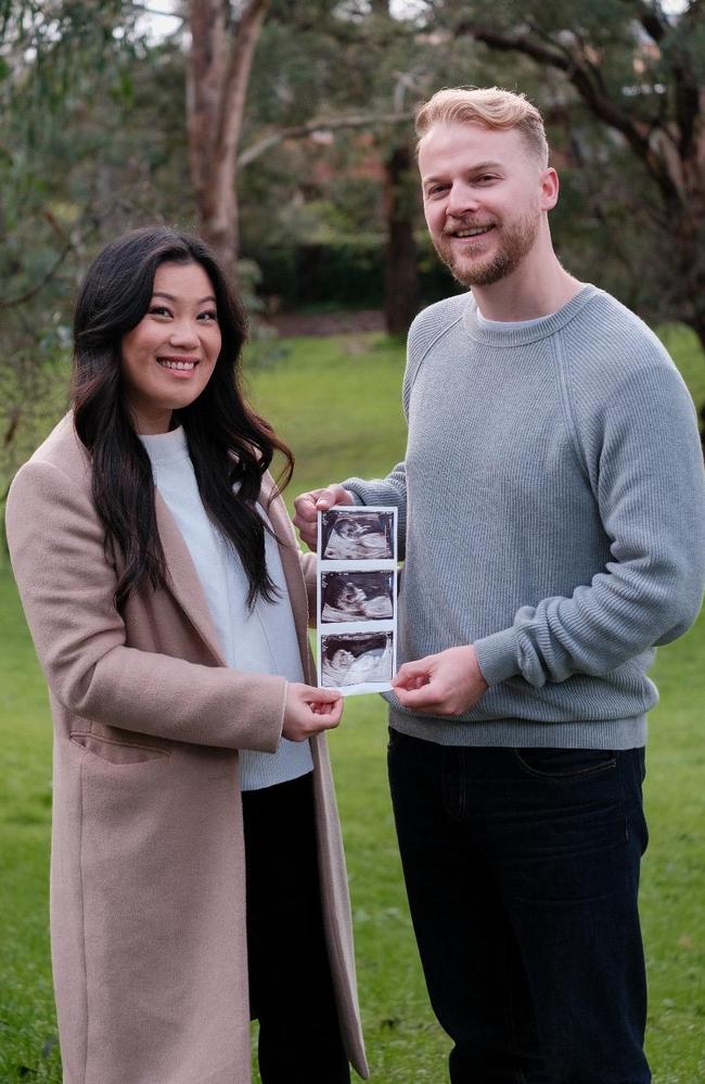 The couple are overjoyed to be expecting their first baby in January. Picture: Supplied