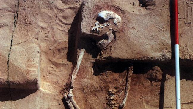 The skeleton of Mungo Man.