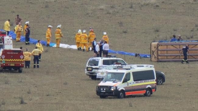 Emergency services at the scene of the January crash.