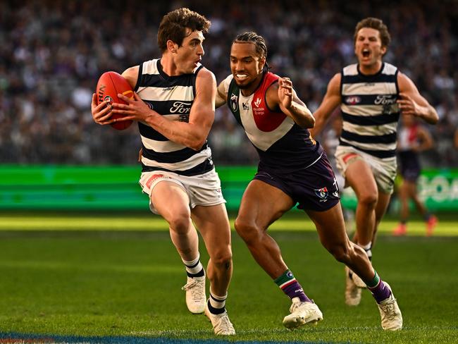 Shaun Mannagh sealed the game late in the final term. Picture: Daniel Carson/AFL Photos