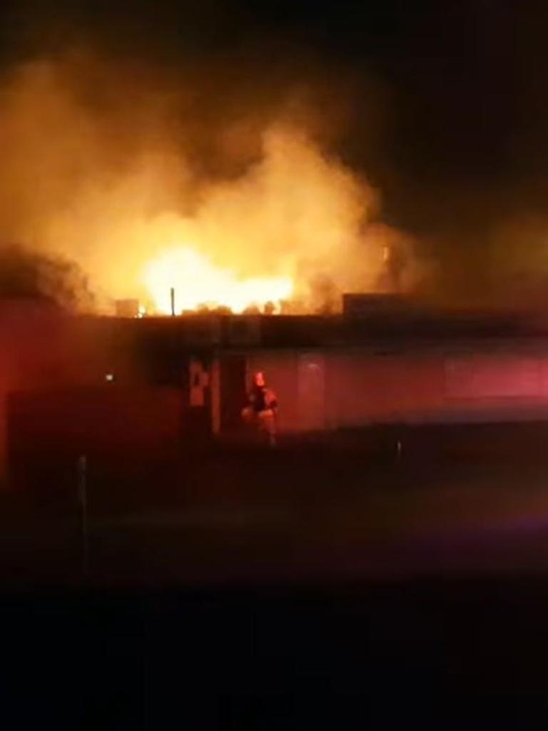 A screenshot of a video capturing the fire as it raged in the early hours of the morning. Picture: Timothy Owen