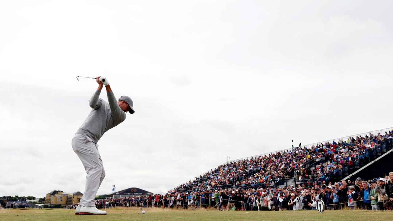 Adam Scott is in a tie for eighth. (Photo by Harry How/Getty Images)