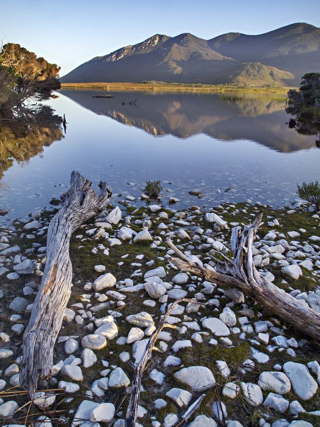 Freney Lagoon on the South Coast Track. Picture: RICHARD BENNETT