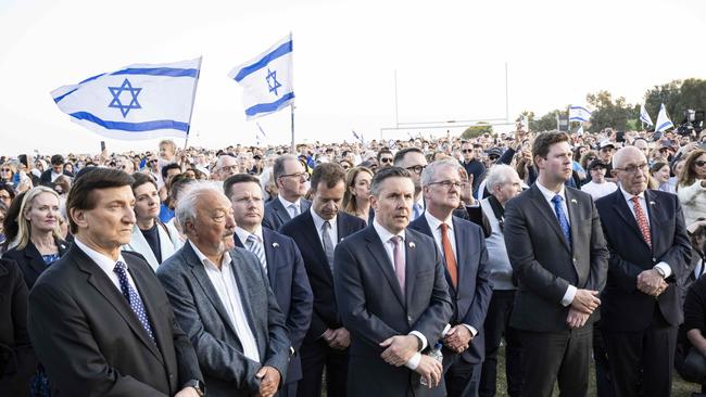 A vigil held in Sydney at Rodney Reserve, Dover Heights, for Israeli civilians who died in the Hamas terror attack. Picture: NewsWire / Monique Harmer