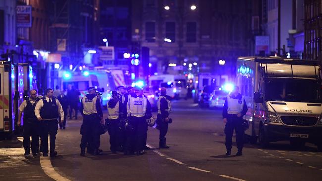 Police respond following the London Bridge attack in June, 2017. Picture: Getty Images