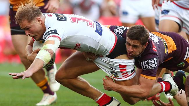 De Belin is one of St George Illawarra’s most important forwards. Photo by Chris Hyde/Getty Images.