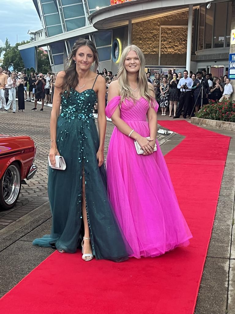 Emma Procak and Claire Bauer arrive at the St James Lutheran College formal.