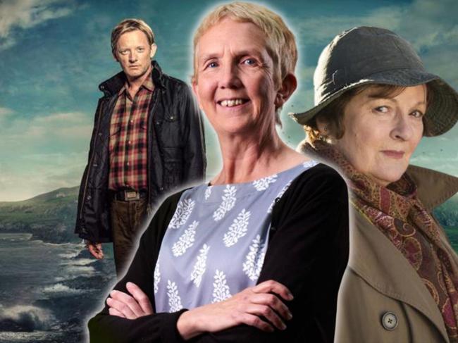 Ann Cleeves, centre, will be attending the Terror Australis Festival in the Huon Valley this month. Cleeves is best known as the creator of popular TV shows Vera and Shetland, which feature characters Vera Stanhope and Jimmy Perez, played by actors Douglas Henshall and Brenda Blethyn.