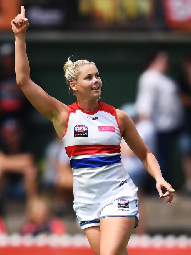 Katie Brennan was one of the Bulldogs’ best before suffering the injury late in the final term. Picture: Getty