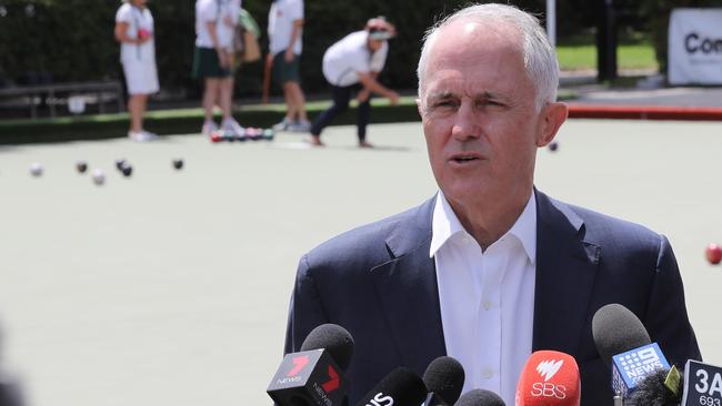 Prime Minister Malcolm Turnbull at a press conference on Sunday. Picture: David Crosling