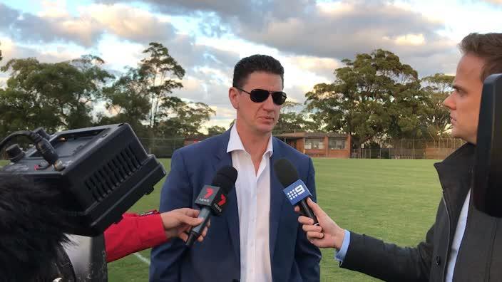 Cronulla Sharks Chairman Damian Keogh speaks to media following drugs charges