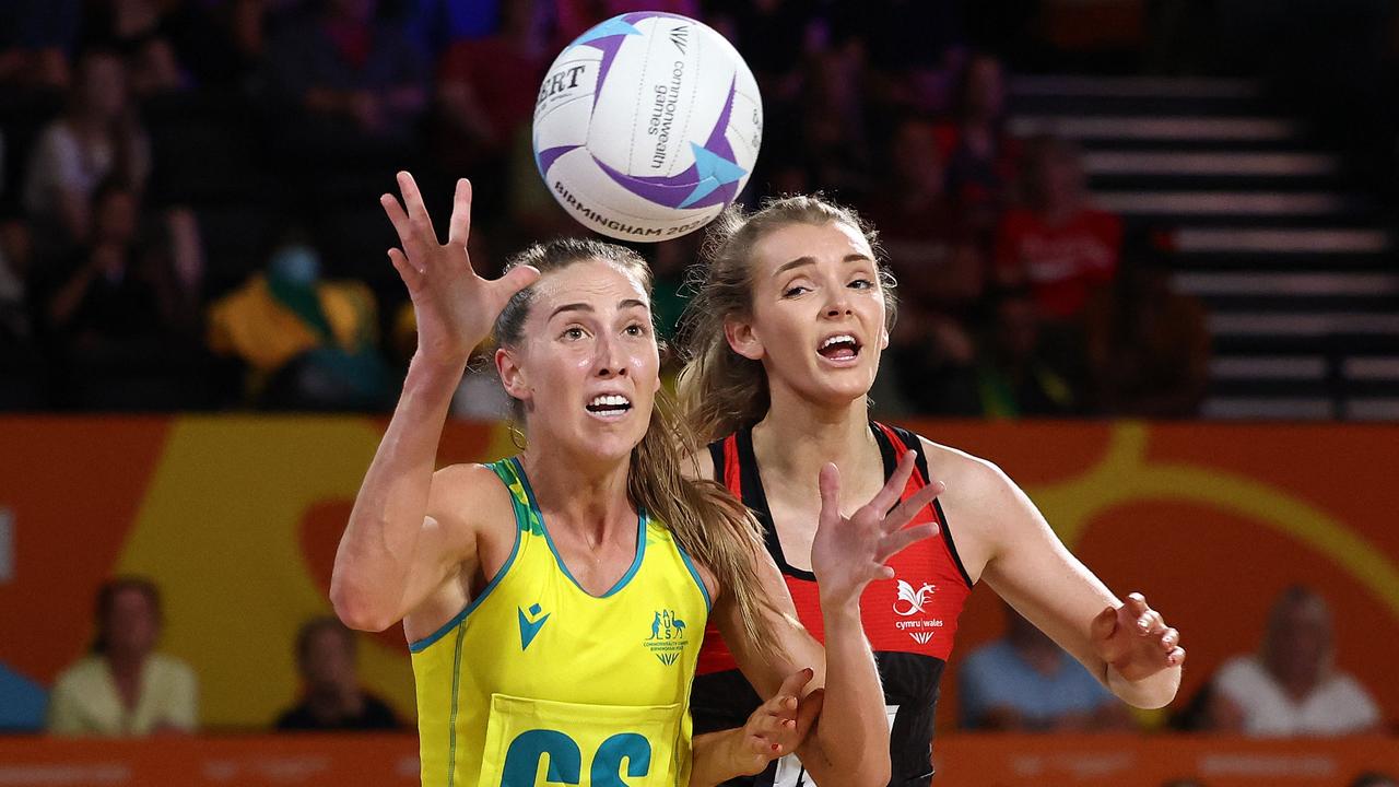 Cara Koenen (L) and Wales' Christina Shaw at the Commonwealth Games. Picture: Darren Staples / AFP