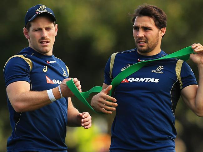 Will the wallabies go with the Waratahs halves pairing of Bernard Foley and Nick Phipps at the RWC? Picture: Mark Evans