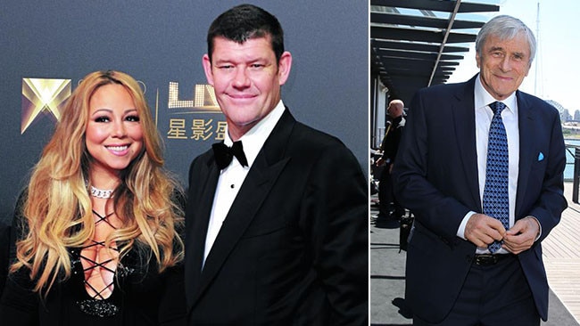 Kerry Stokes, right, intervened to stop the wedding of Mariah Carey and James Packer, left.