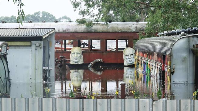 Gary Evans’s inundated Junk Yard at Londonderry. Picture: John Feder