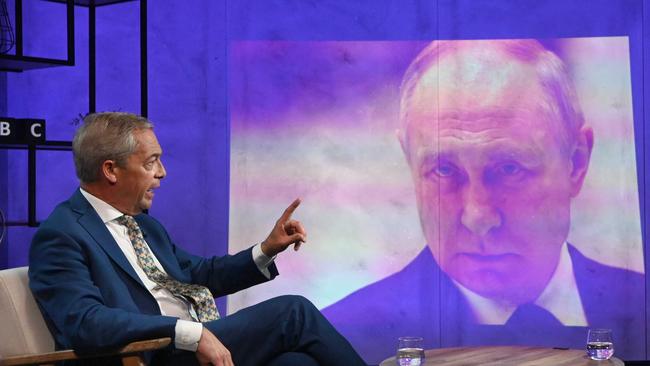 During The Panorama Interview on Friday, Nigel Farage said he admired Russian leader Vladimir Putin because he had ‘managed to take control of running Russia’. Picture: BBC via Getty Images