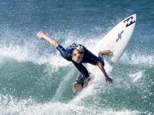 Coff Harbour's Will Martin in action at the 2023 Oz Grom Open at Lennox Head on July 7. Picture: Ethan Smith