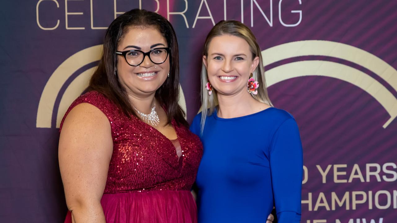 Jodie Ahwang and Avril Curtis at the 2021 Resource Industry Network awards at the MECC. Picture: Tristan Mariano