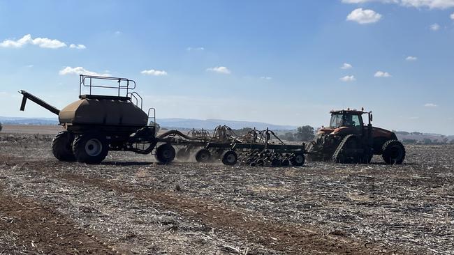 Andrew Dumaresq of Gregadoo Park, Forest Hill in southern NSW has started sowing winter wheat after finishing canola. Picture: Nikki Reynolds