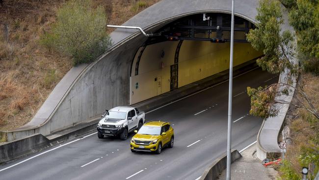 The Heysen Tunnels on the South Eastern Freeway opened in 2000. Picture: NewsWire/Roy VanDerVegt