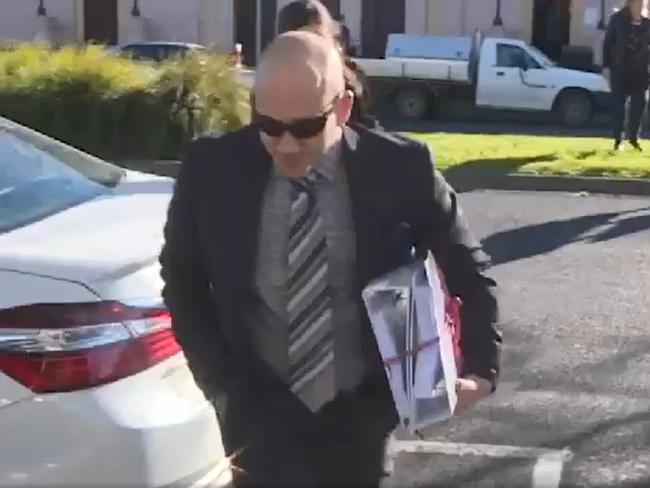 Sergeant Geoffrey Howe has been ordered to stand trial in the County Court on 11 charges, including assault. Picture: 9 News