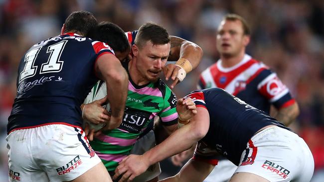 Damien Cook struggled to break the Roosters defence. (Photo by Cameron Spencer/Getty Images)