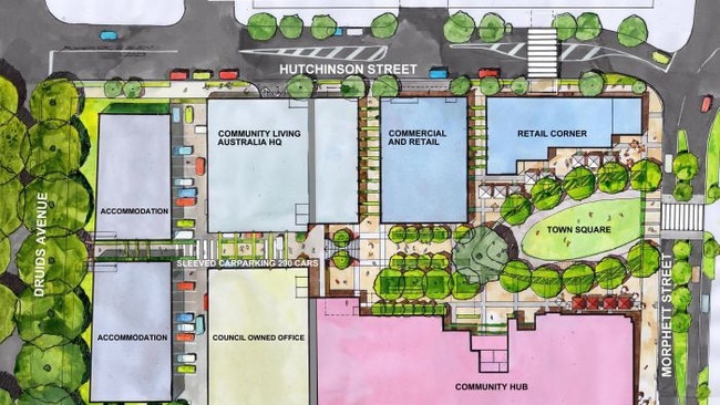 The Mount Barker City Centre project master plan prior to the exit of Community Living Australia.