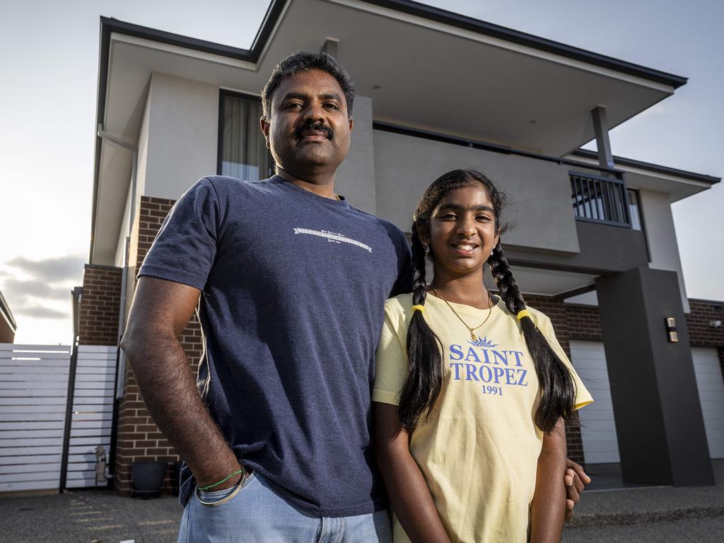 Struggling Aussies like Muthu Mahesh and his family are making big sacrifices to pay for their home. Picture: Jake Nowakowski