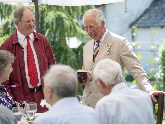 The Prince of Wales was joined author Sir Michael Morpurgo at a lunch with a local reading group during Day 3 of their visit to Devon and Cornwall on July 21, 2021 in Iddesleigh, England. Picture: David Rose - WPA/Getty Images.