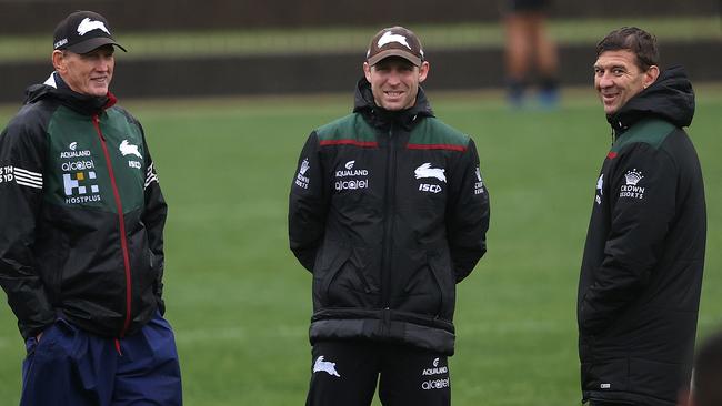 Wayne Bennett and Jason Demetriou spent plenty of time working together, but they’ll go up against each other on Thursday night. Picture: Phil Hillyard