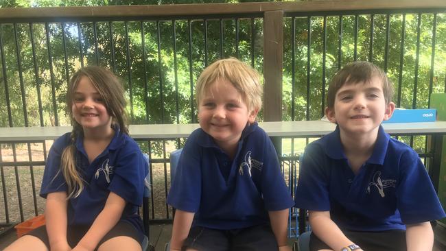 Forrest Primary School 2025 preps Leah Pakula, Sunny John and Oliver Birch. Picture: Supplied