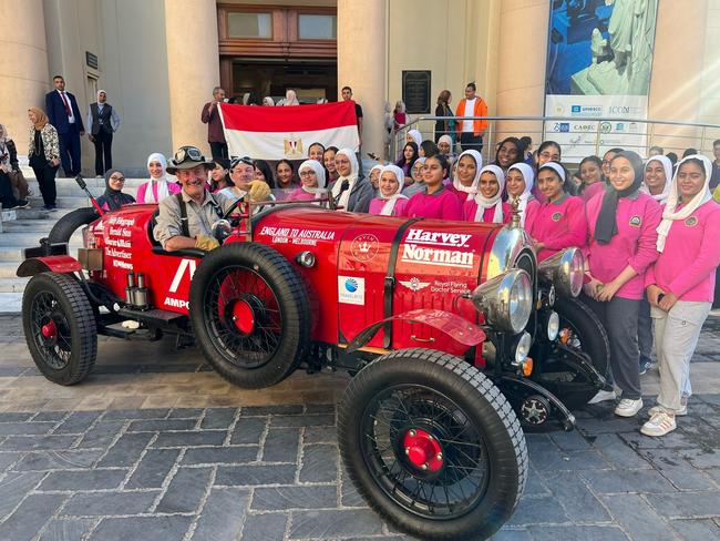 The Bean team is greeted by groups of school kids as guests of the Greco Roman Museum in Alexandria, Egypt.