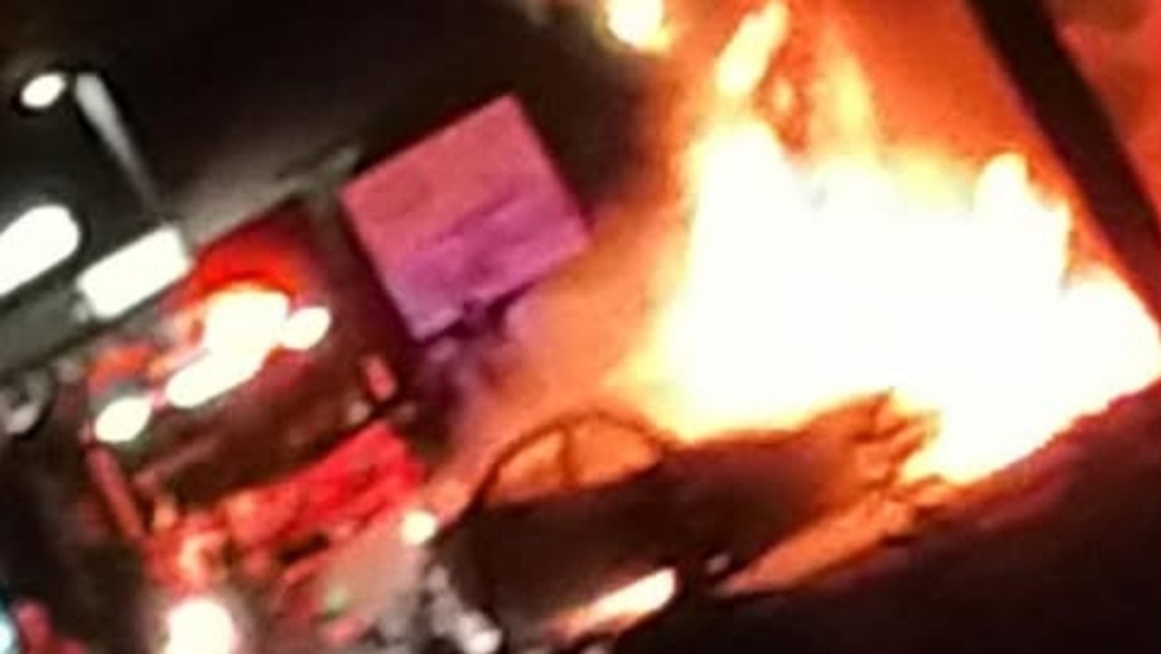 Car fire at Kingaroy in the early hours of January 1, 2025. Picture: Facebook, Blake Wills.